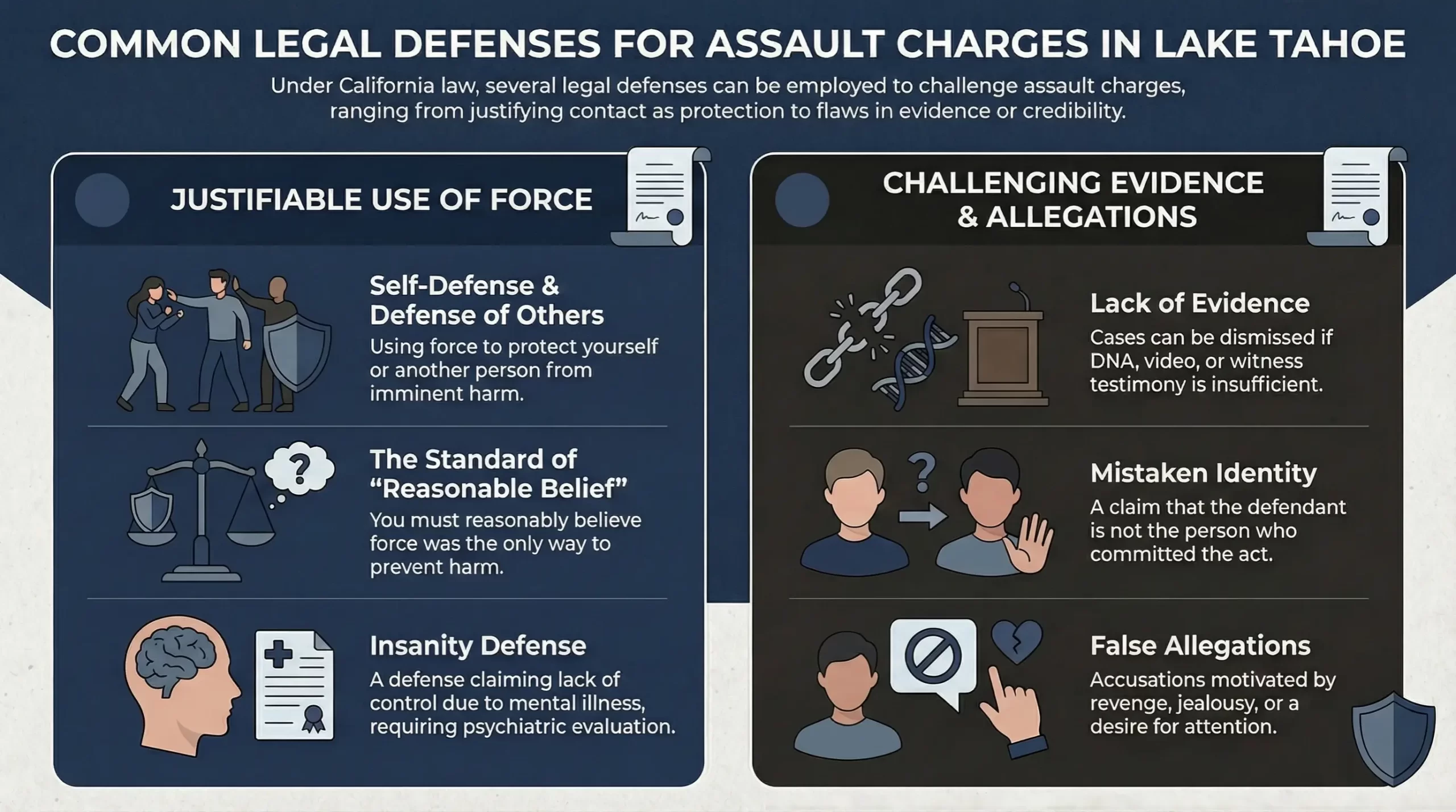 common legal defenses for assault charges in lake tahoe
